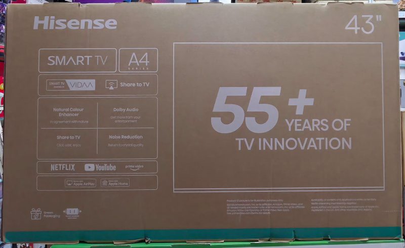 Hisense 43" Smart TV A4 Series @ 25,000